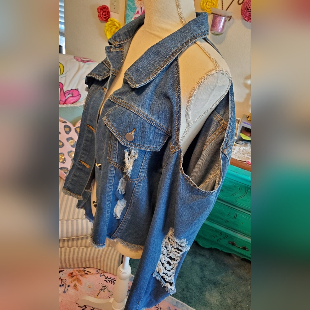 Denim Distressed Jacket